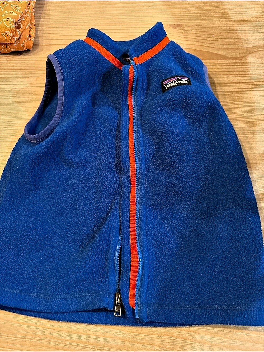 Patagonia Synchilla Fleece Vest Blue & Orange Boys 3T